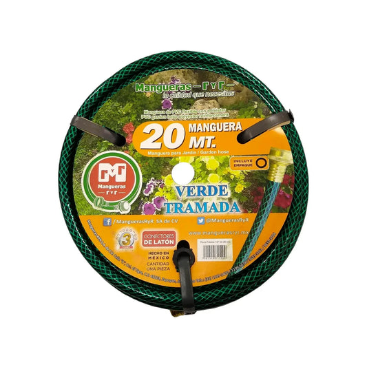 Manguera tramada 1/2"x20 m verde Ryr Fabiola J526