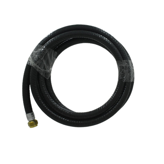 Manguera flexible negra para gas con conector de latón
