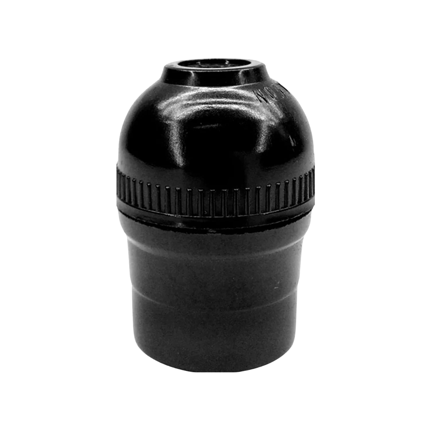 Socket eléctrico sencillo de baquelita color negro para bombillas E27, resistente y duradero