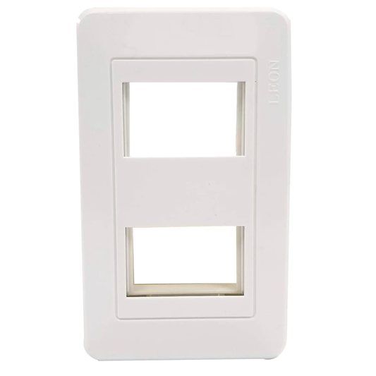 Placa 2 ventanas blanca León L118-48