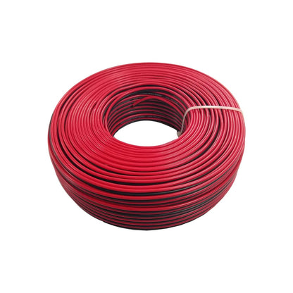 Cable bicolor eléctrico rojo y negro calibre 22, 100m, marca León