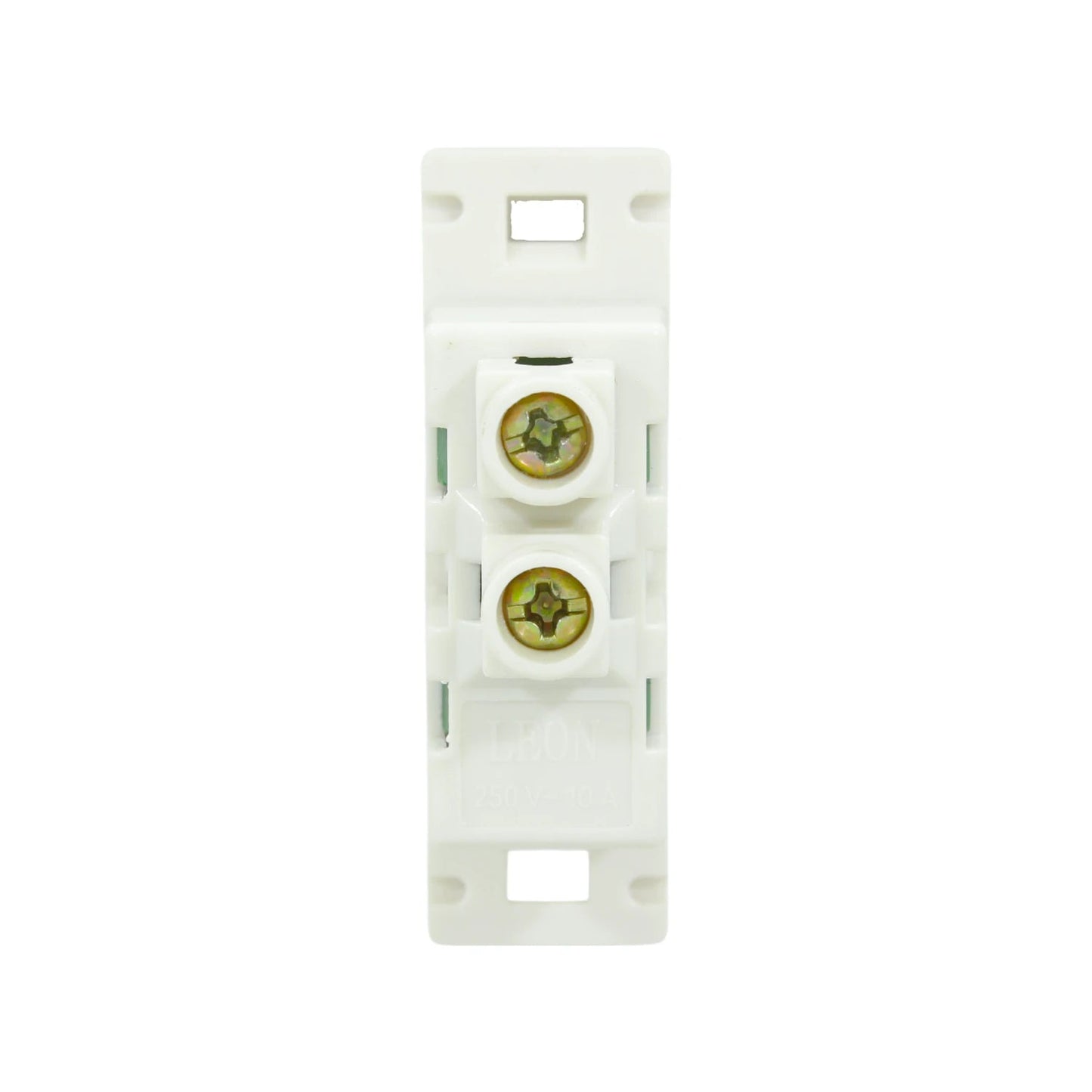 Módulo blanco para apagador sencillo LEÓN, con terminales de tornillo, 250V 16A, para instalación eléctrica