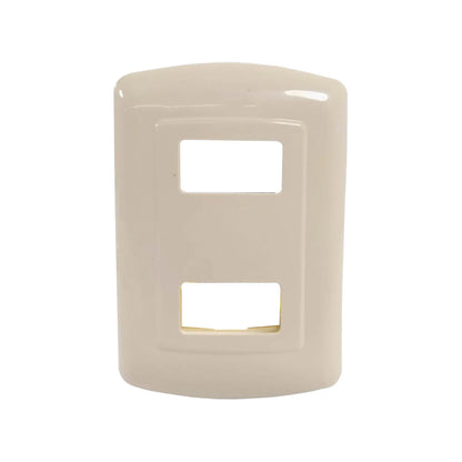 Placa 2 ventanas marfil León PLM-2U evolución