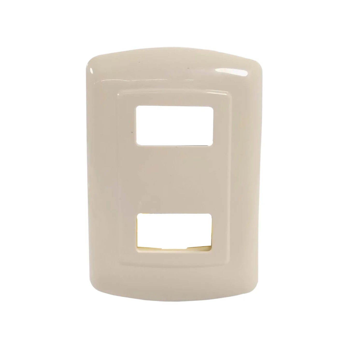 Placa 2 ventanas marfil León PLM-2U evolución