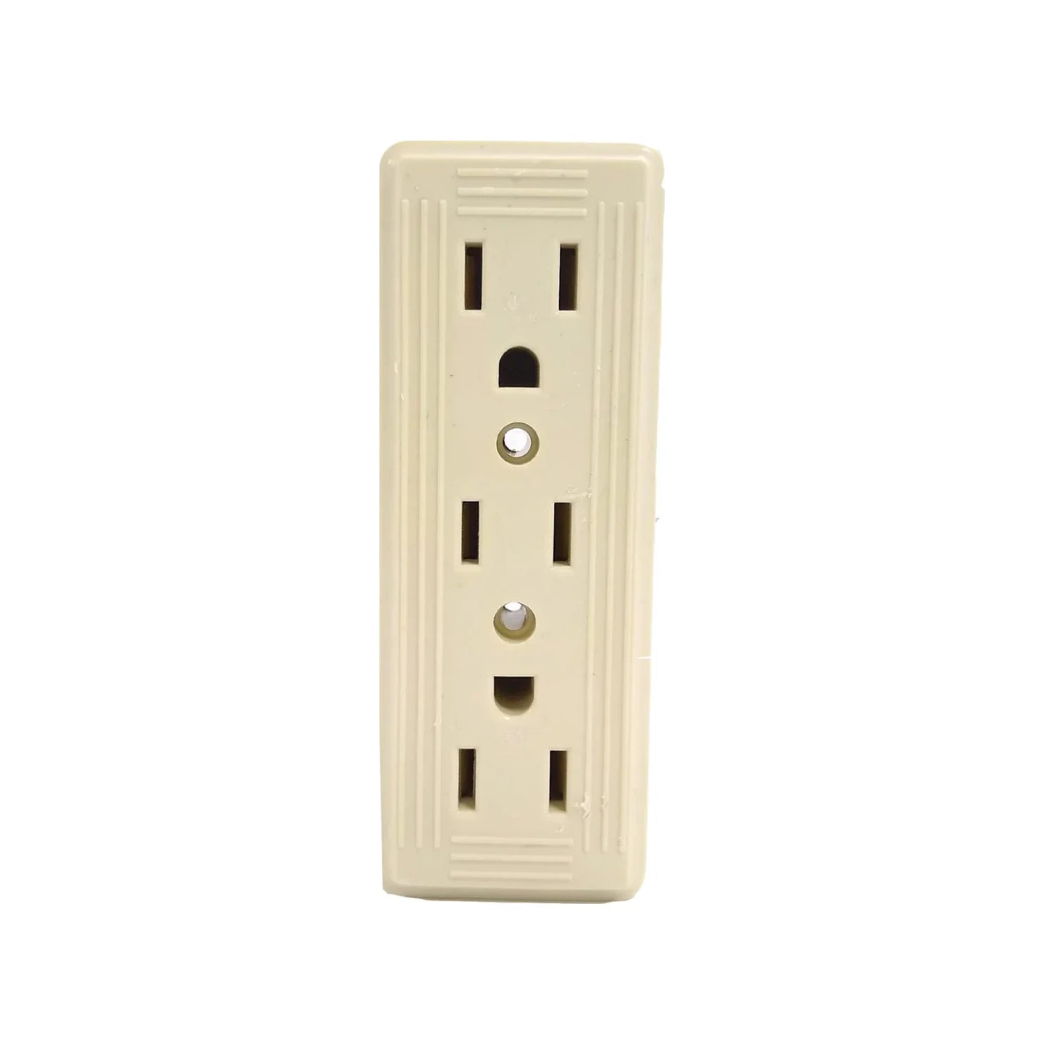 Contacto triple eléctrico marfil para enchufes polarizados, práctico divisor de corriente