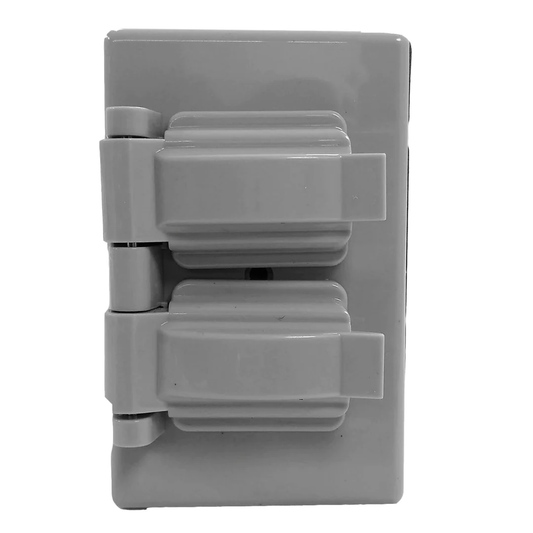 Placa dúplex para intemperie gris León PF17