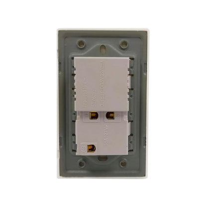 Placa eléctrica blanca 1 contacto y doble cargador USB, 110V/127V a 5V 2.2A para instalación segura.