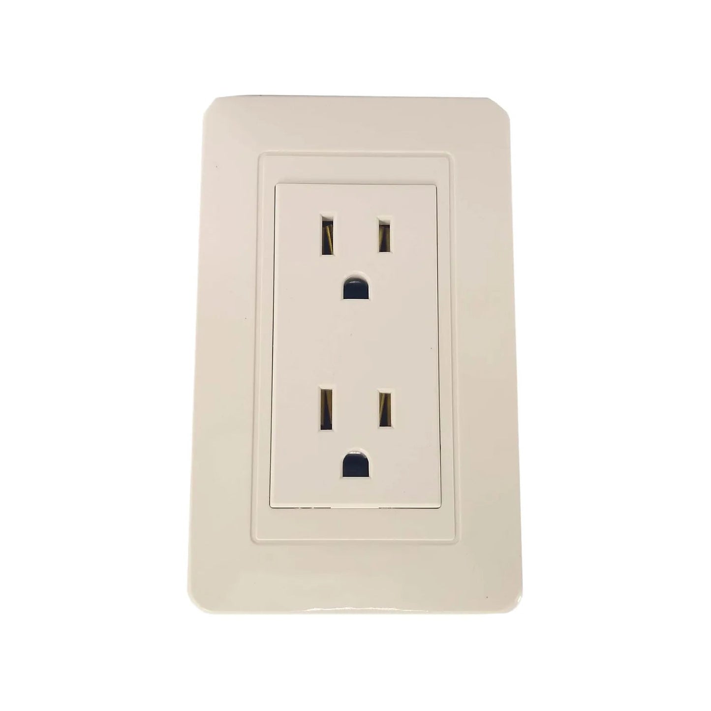 Placa 2 contactos eléctricos marfil para pared