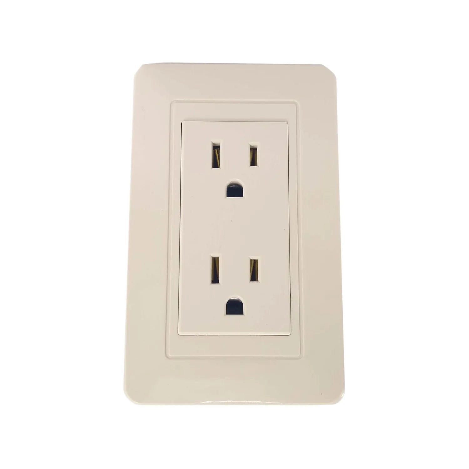 Placa 2 contactos eléctricos marfil para pared