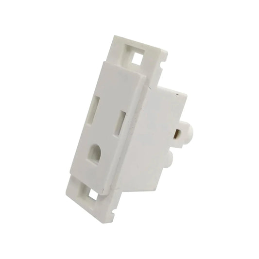 Contacto aterrizado blanco modular, toma eléctrica de una vía para instalación empotrada