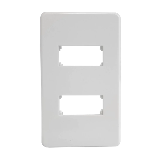 Placa 2 ventanas blanca León LP-05B