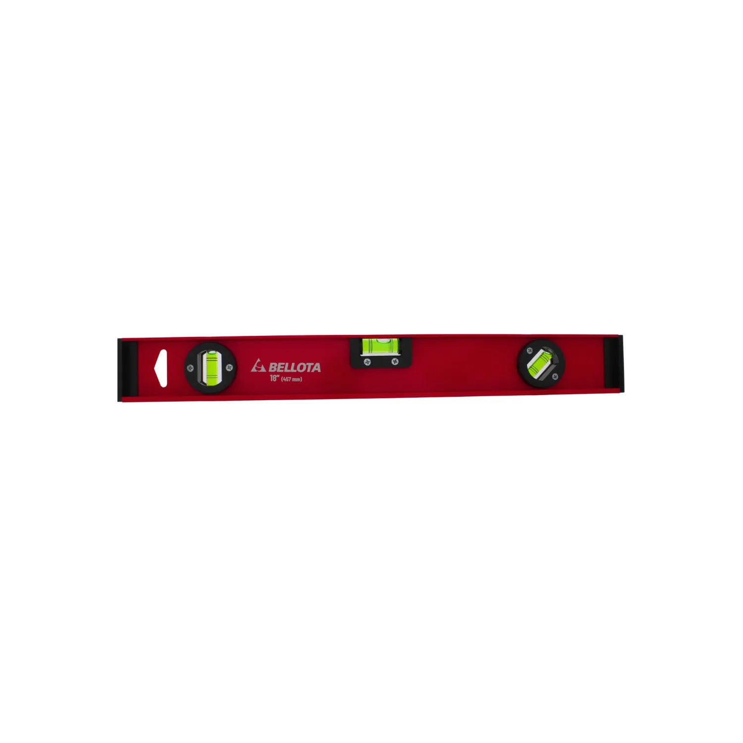 Nivel de burbuja Bellota de 18 pulgadas 457 mm color rojo con tres viales para construcción y carpintería