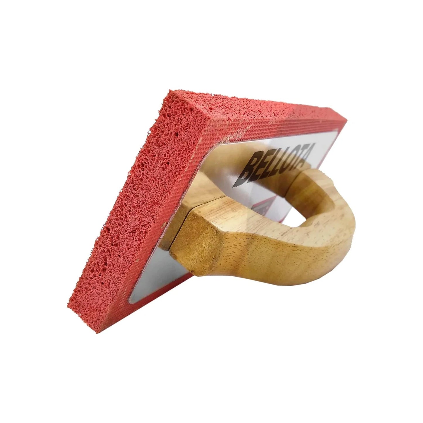Llana de esponja Bellota, base roja porosa y mango de madera. Ideal para rejunte de azulejos y acabados finos.