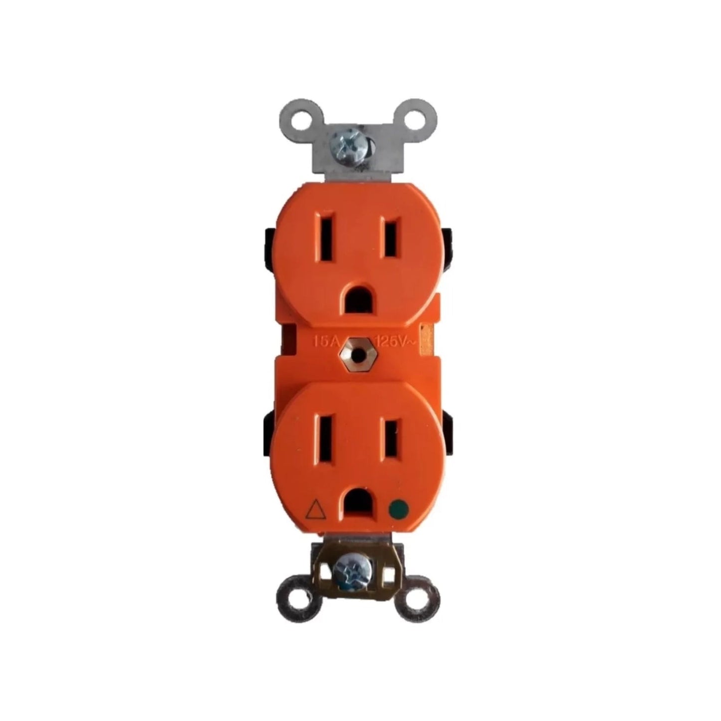 Contacto eléctrico dúplex naranja 15A 125V