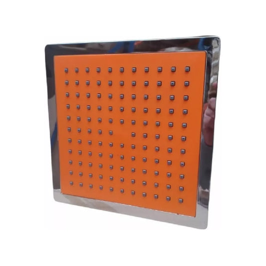 Regadera cuadrada 8" ABS naranja/cromo León 71862