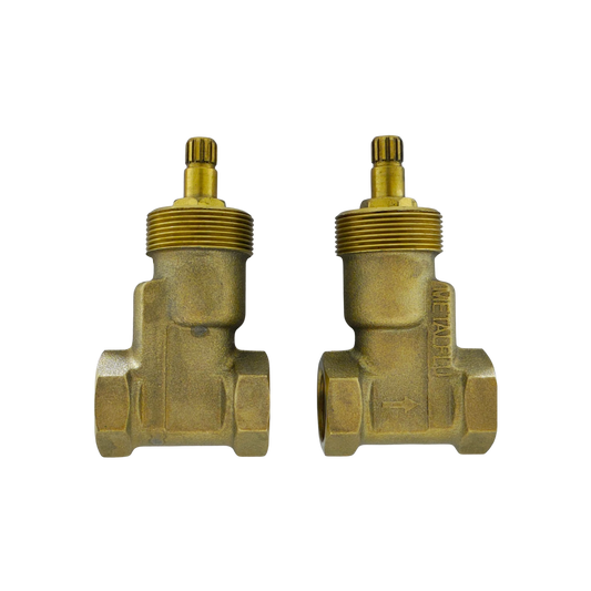 Par de vástagos de válvula roscables de latón METALBLU para regadera, refacción de plomería y baño