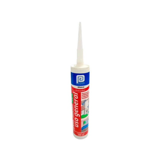 Silicón acético blanco Pennsylvania de uso general 280 ml para sellado y juntas en construcción