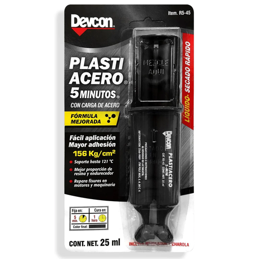 Plastiacero jeringa 25 ml Devcon R5-45 5 minutos