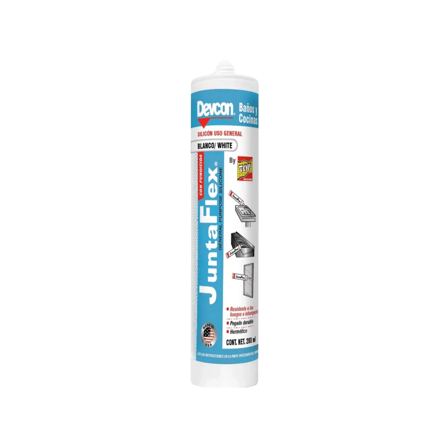 Silicón blanco 280 ml baño/cocina Devcon C-QJB Juntaflex