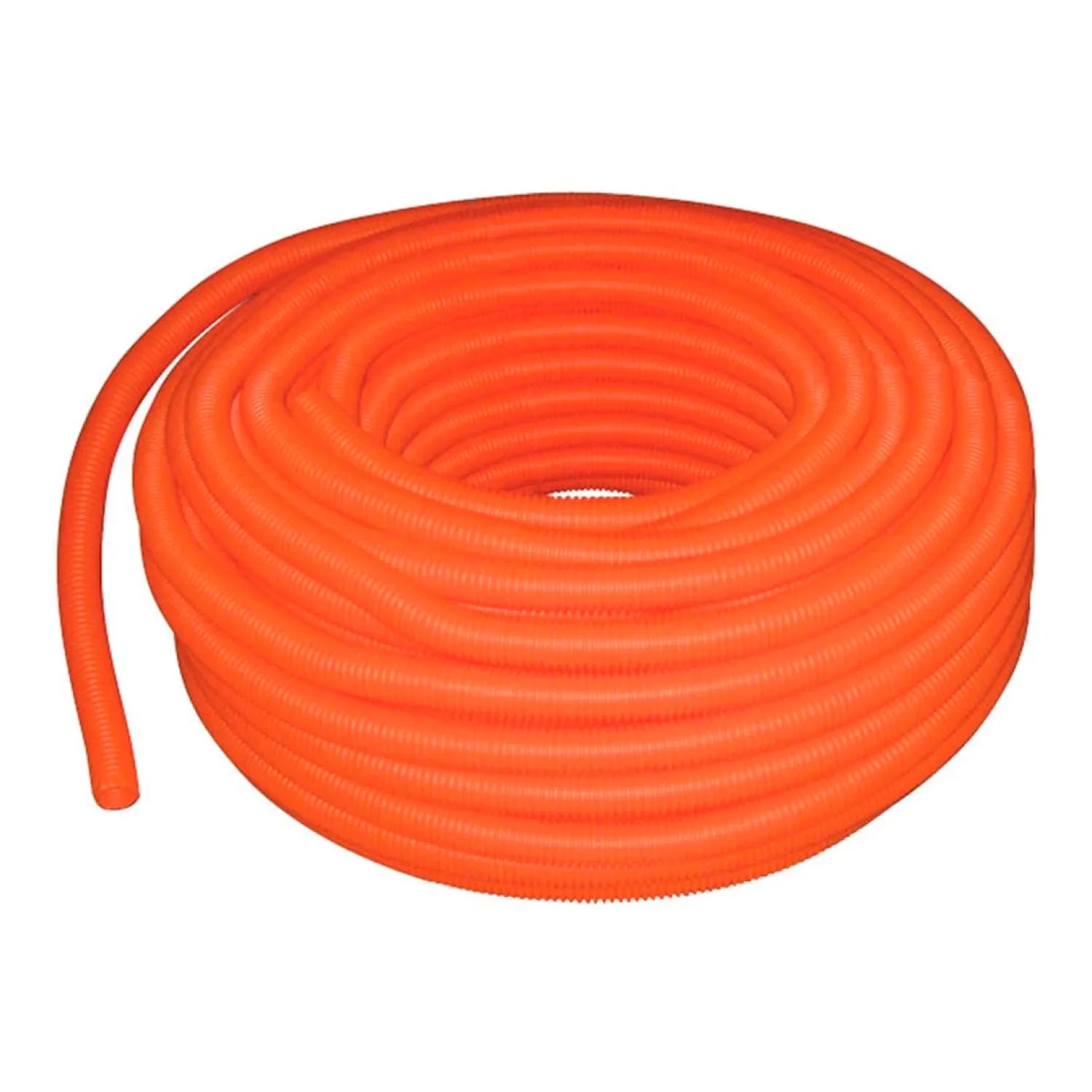 Poliducto flexible corrugado naranja 1/2"x100m, tubería eléctrica para protección de cableado e instalaciones