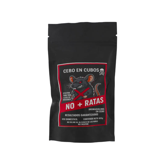 Veneno para ratas en cubos No + Ratas 60g con bromadiolona cebo efectivo para control de plagas y roedores.