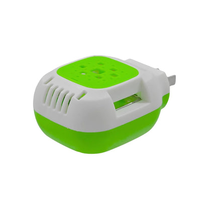 Repelente eléctrico antimosquitos para enchufe, dispositivo compacto blanco y verde lima