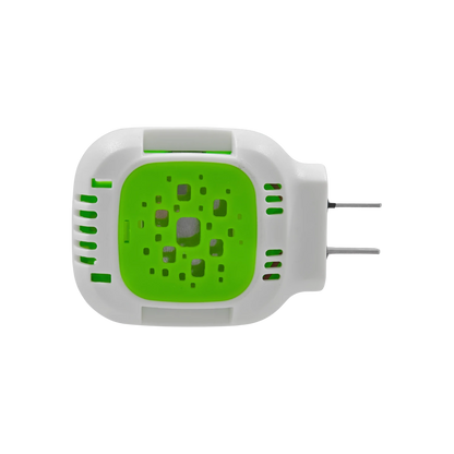 Repelente eléctrico Caza Moskitos, blanco y verde, de enchufe para mosquitos y otros insectos