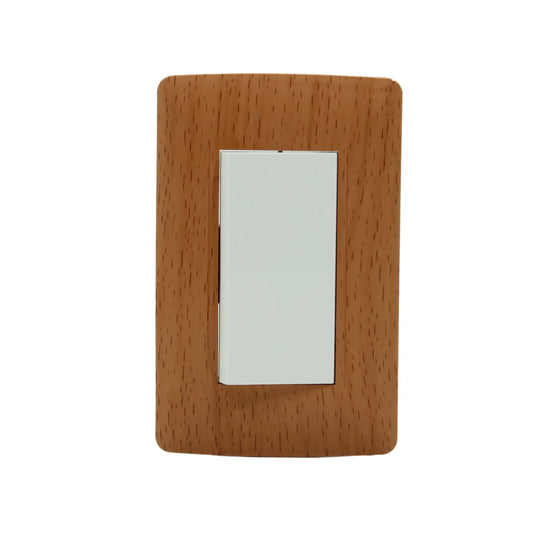 Placa 1 apagador escalera Sanelec 4506 wooden toscana