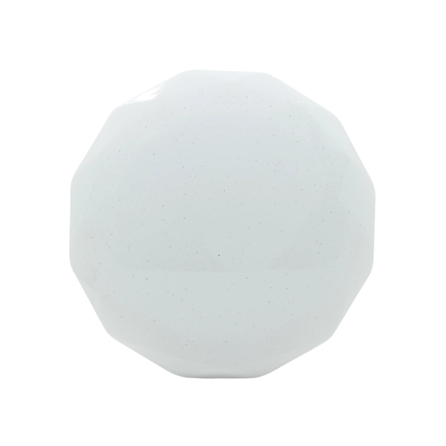 Plafón LED redondo blanco 12W de sobreponer, diseño moderno facetado con textura brillante