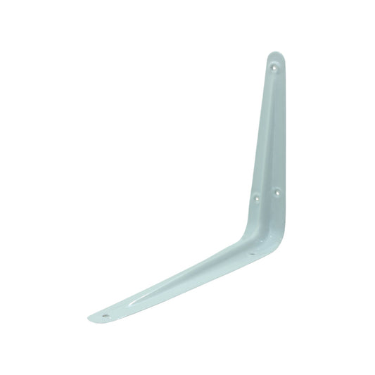 Ménsula blanca metálica para estante o repisa, soporte de pared con agujeros de fijación