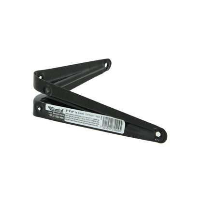 Ménsula Santul 5522 negra de acero 5x6 pulgadas (127x152.4mm) para fijación de estantes
