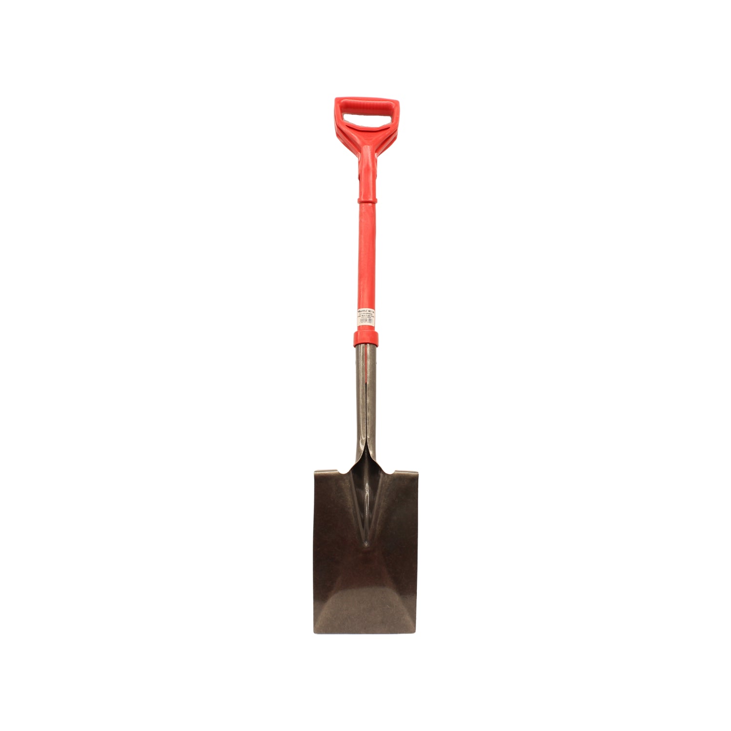 Pala de excavación con mango D rojo de plástico, hoja metálica para jardín y obra