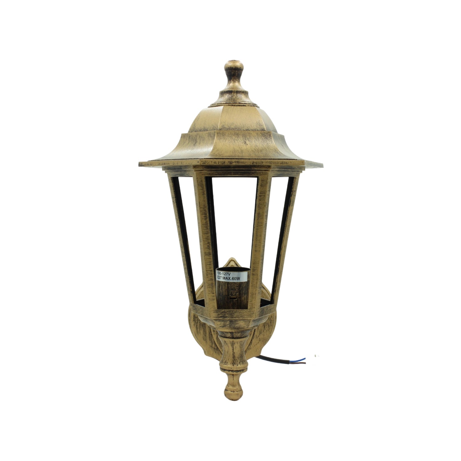 Farol de pared colonial de plástico con acabado cobre antiguo para iluminación exterior