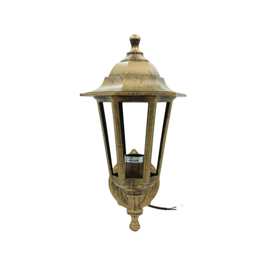 Farol de pared colonial de plástico con acabado cobre antiguo para iluminación exterior