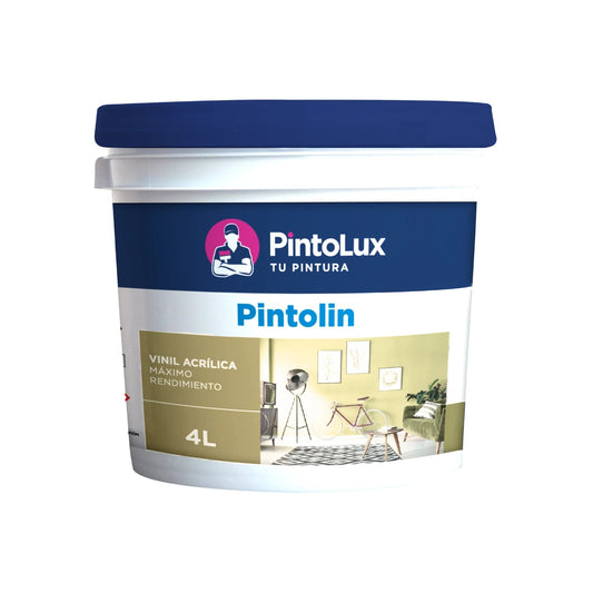 Pintura vinílica acrílica marfil Pintolux 4 litros, máximo rendimiento para interiores