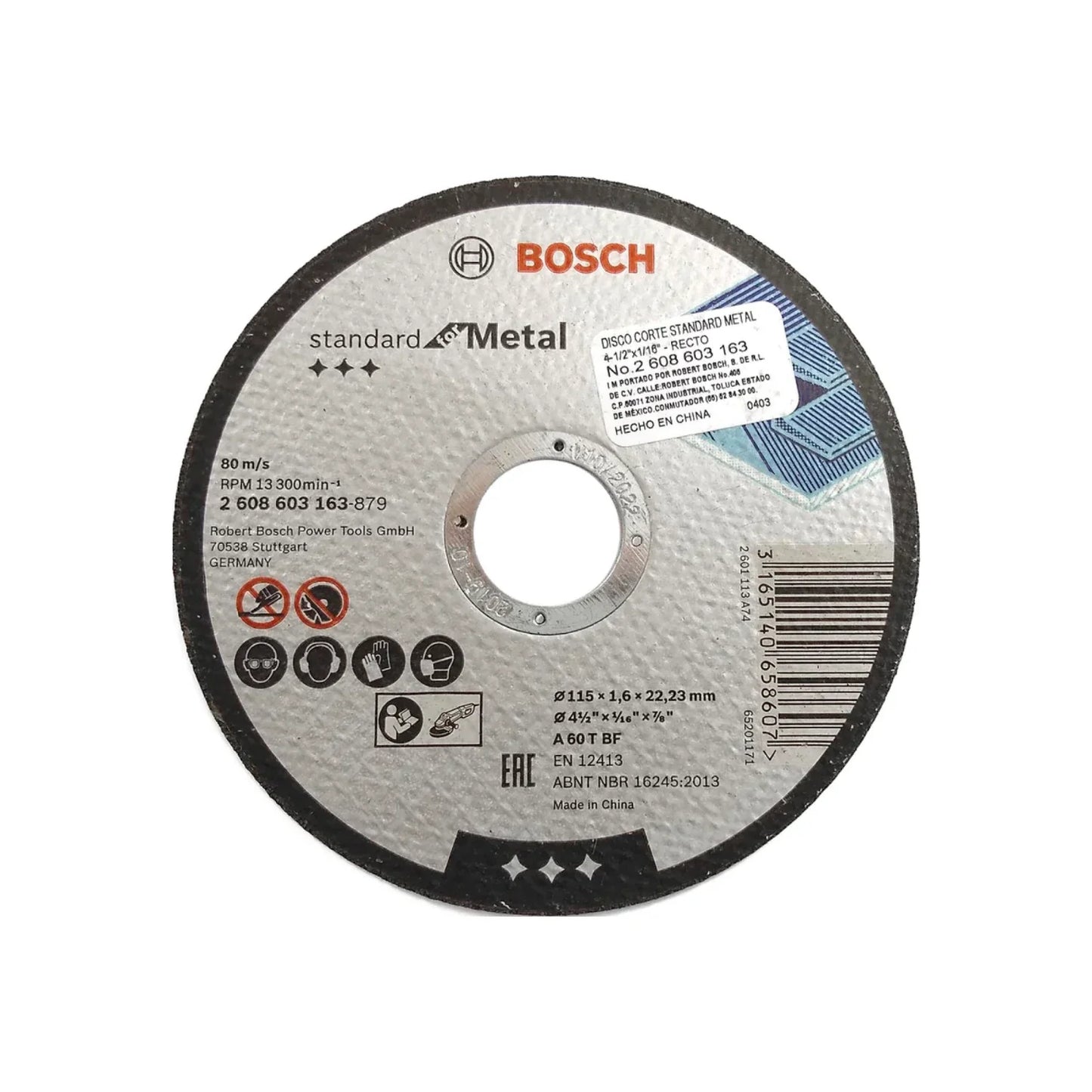 Disco 4 1/2" corte metal Bosch 2608619383