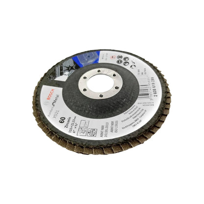 Disco laminado Bosch Zirconio grano 60, 4 1/2" para desbaste y pulido de metal