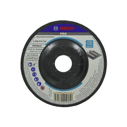 Disco abrasivo de desbaste Bosch PRO para metal 115x6x22.23mm para amoladora angular profesional