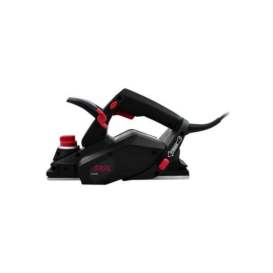 Cepillo eléctrico Skil 550W profesional negro y rojo, con selector de profundidad para madera.