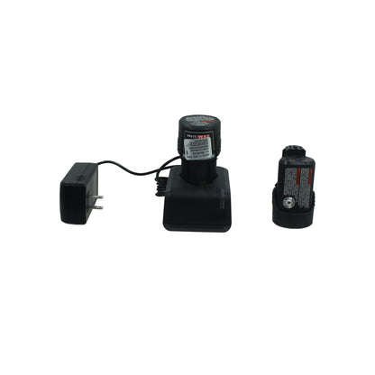 Cargador y dos baterías de litio Bosch 12V 2.0 Ah para herramientas inalámbricas, color negro.