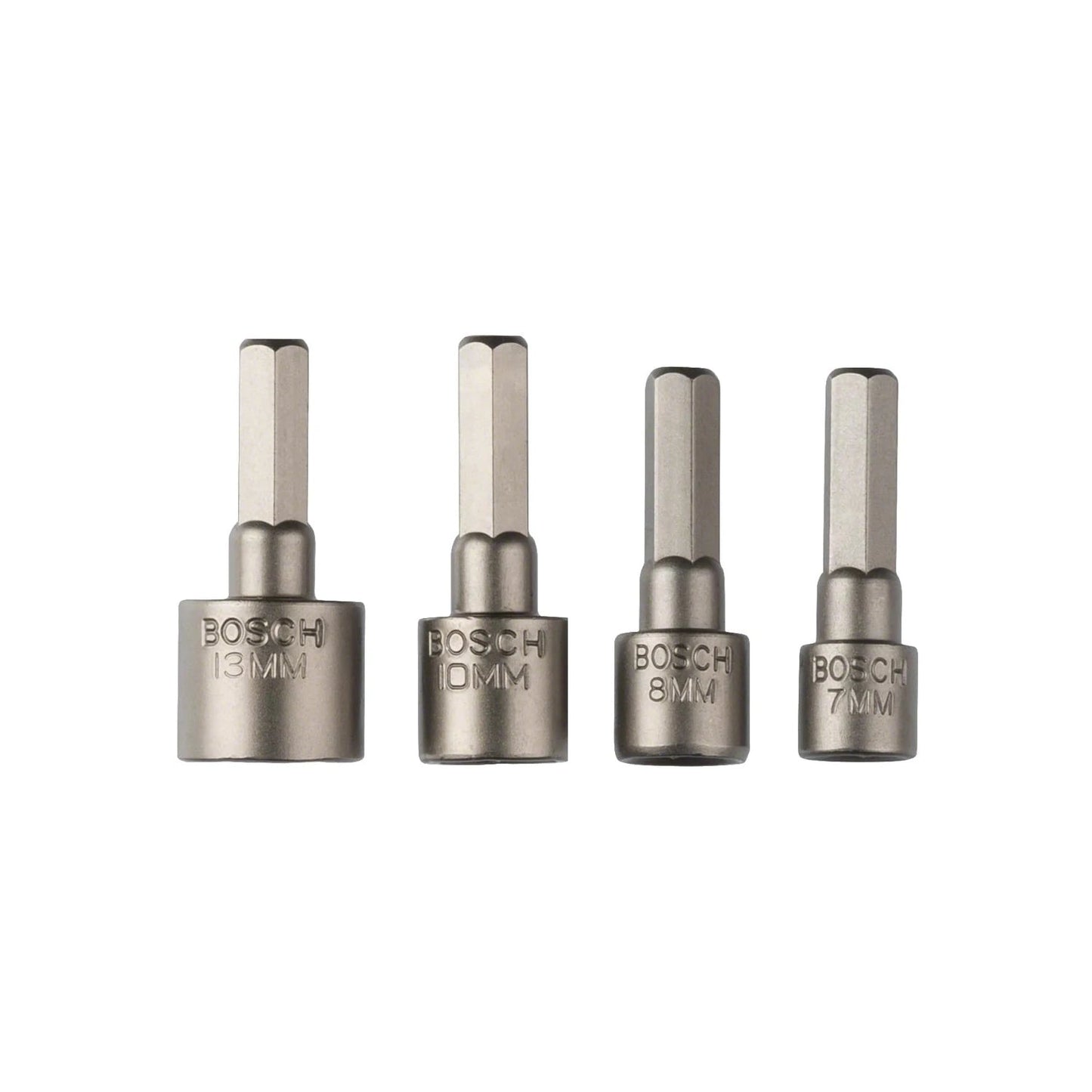 Juego de 4 puntas de dado hexagonal Bosch 13mm, 10mm, 8mm, 7mm para atornillador