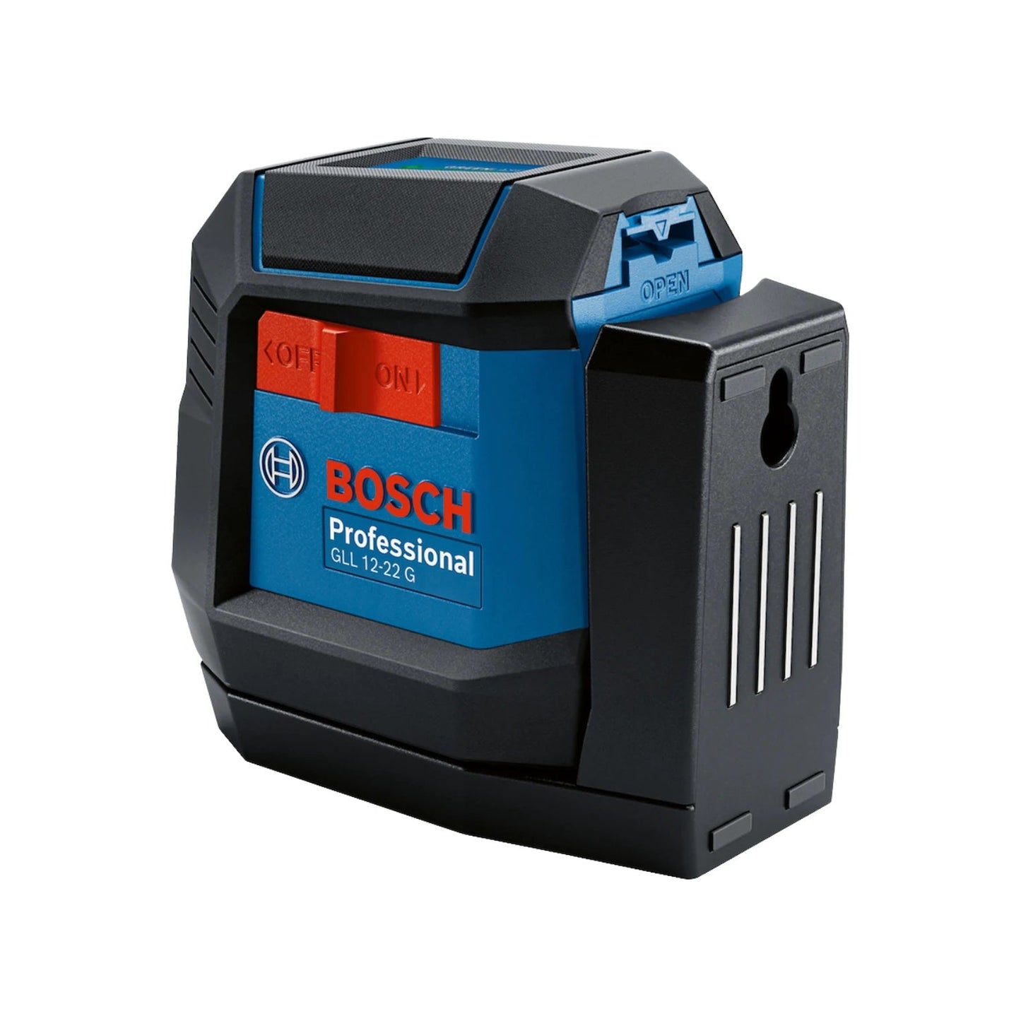 Nivel láser Bosch Professional GLL 12-22 G azul y negro, herramienta compacta para nivelación precisa en obras.