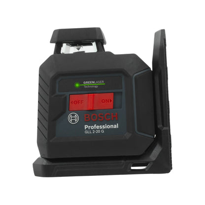 Nivel láser Bosch GLL 2-20 G profesional verde de 20 metros, autonivelante, para construcción y mediciones precisas.