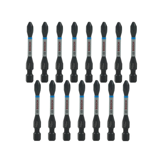 Juego 15 puntas atornillador Bosch PH2 doble punta negras/grises para tornillos Phillips