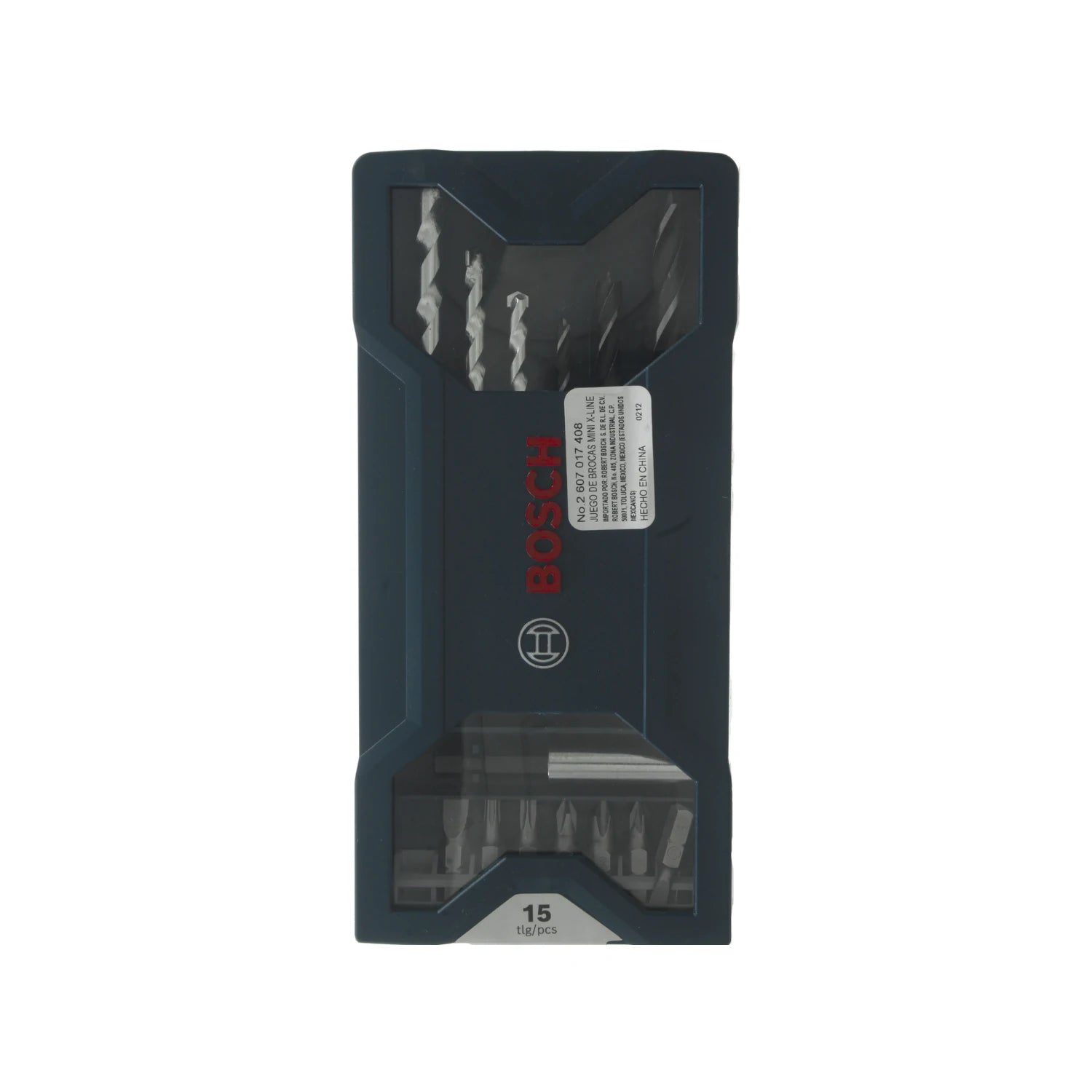 Juego de brocas y puntas Bosch 15 piezas en estuche azul oscuro para taladro y atornillador