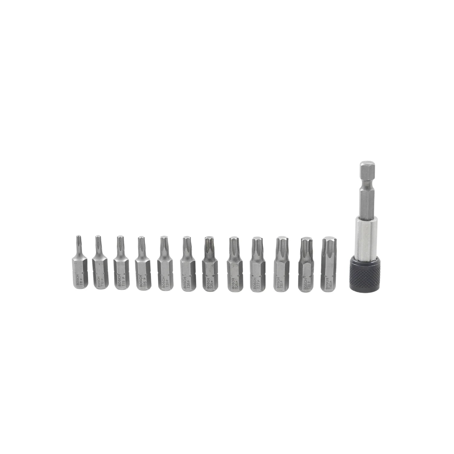 Juego de 12 puntas Torx Bosch (T8-T40) y 1 soporte magnético para atornillador de 25mm