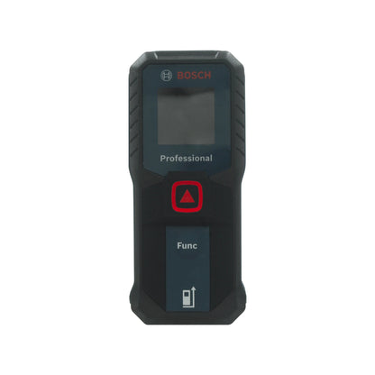 Medidor láser digital Bosch Professional negro y azul para medición de distancia precisa en construcción y remodelación.