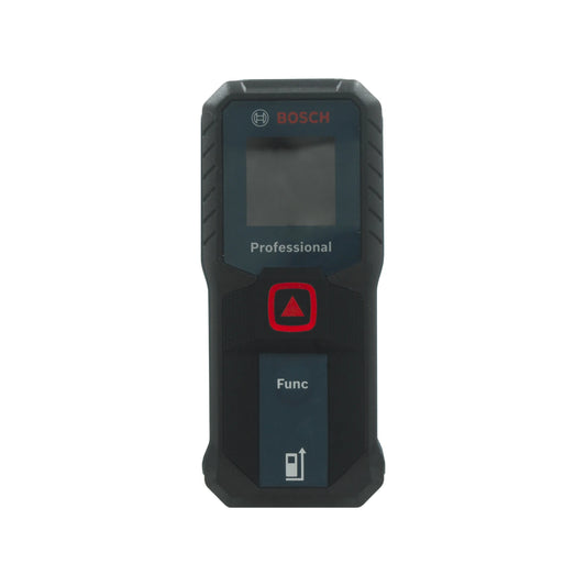 Medidor láser digital Bosch Professional negro y azul para medición de distancia precisa en construcción y remodelación.