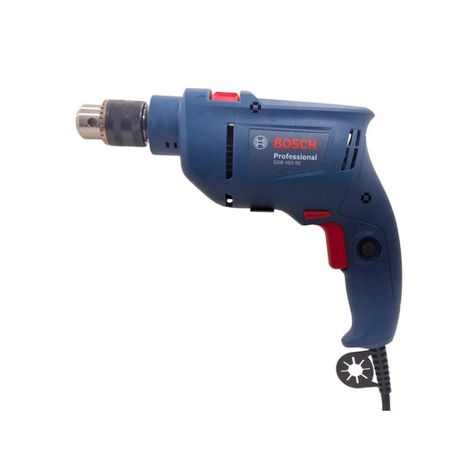 Rotomartillo Bosch GSB 450 RE azul con cable, 450W, mandril con llave profesional