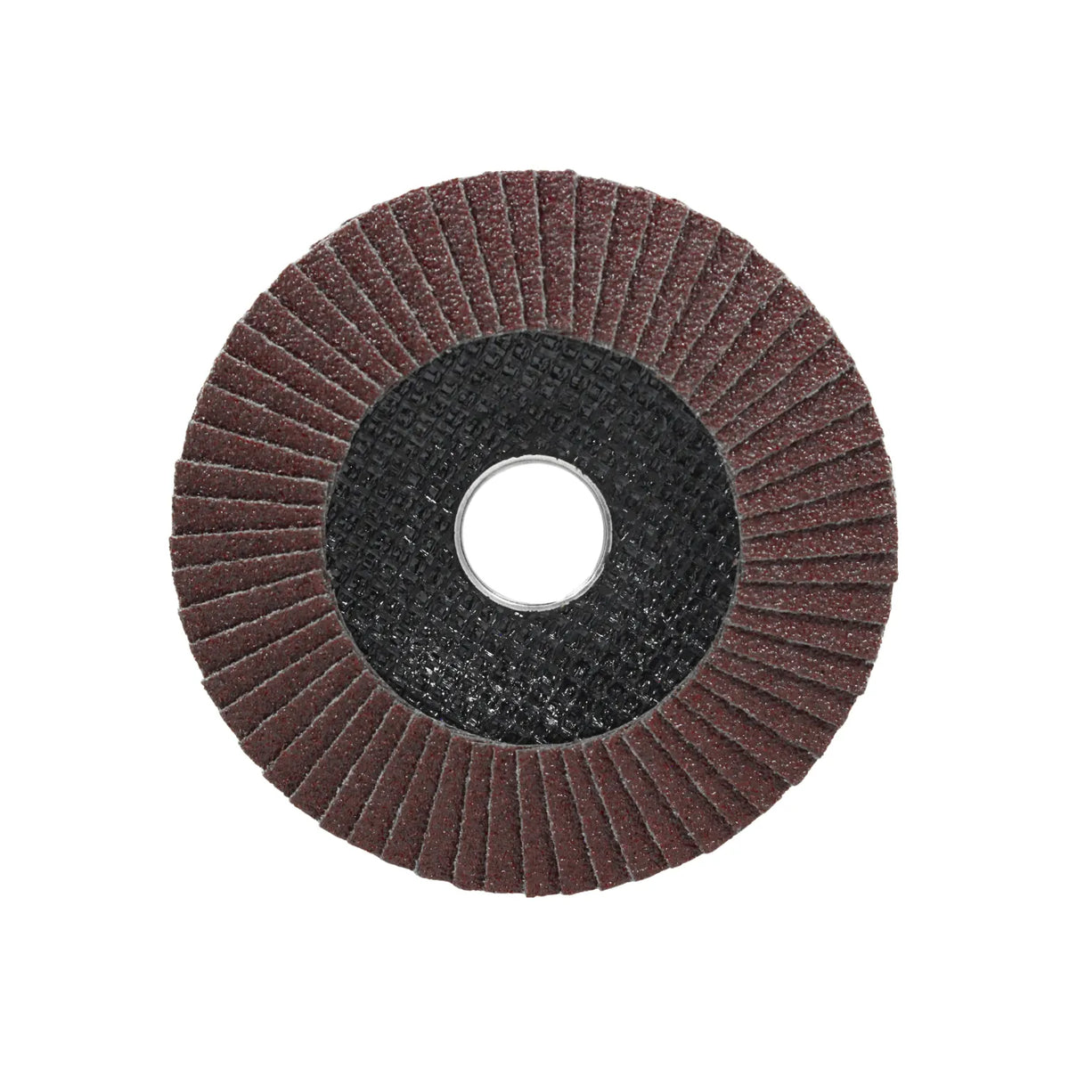 Disco flap de láminas abrasivas color café para amoladora angular, ideal para desbaste y pulido de metal